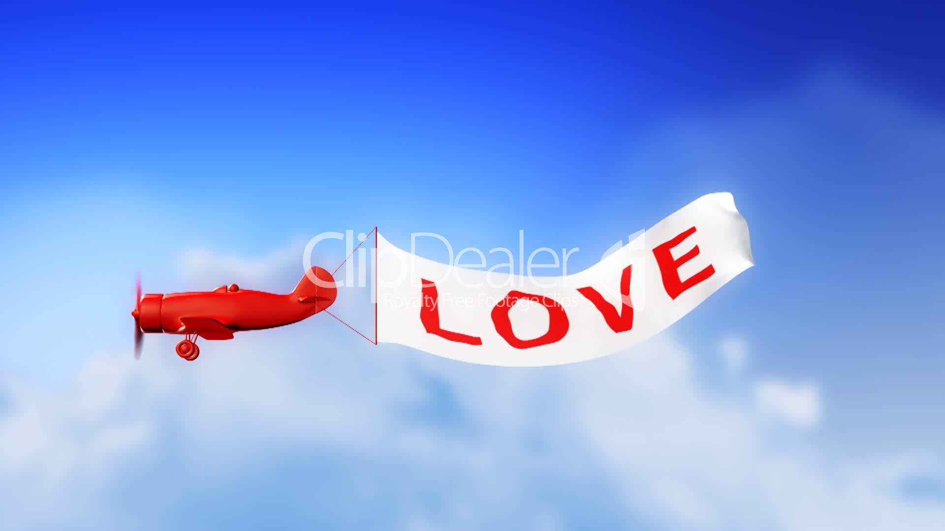 Love Plane in Clouds (Loop) Lizenzfreie Stock Videos und Clips